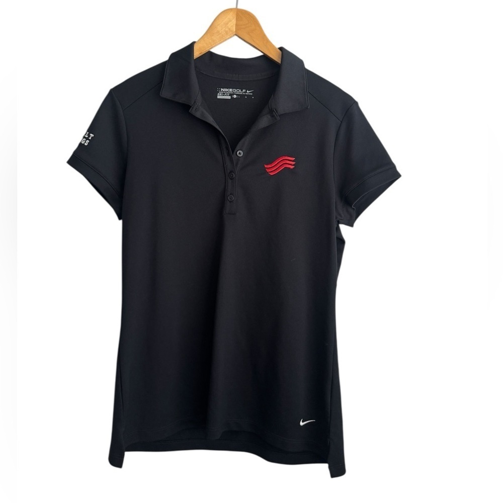 Nike Golf Sunbelt Women's Black Button Down Shirt with Red Detail